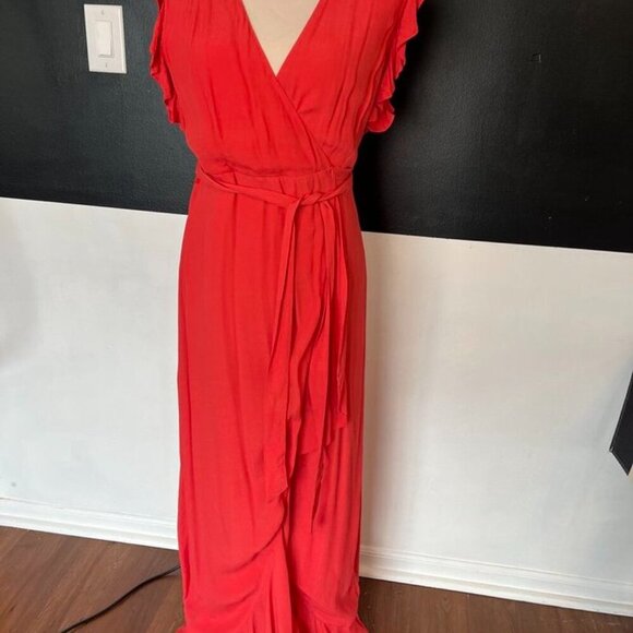 Express Flutter Sleeve Maxi Dress | Coral Pink| Size S Gently Used – Excellent C - Picture 3 of 14